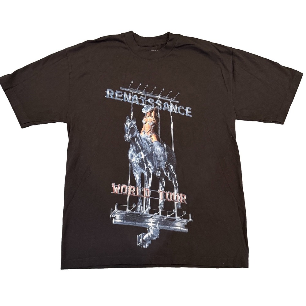 Beyonce Renaissance World Tour Shirt L Black Amazon Music Horse Concert Merch